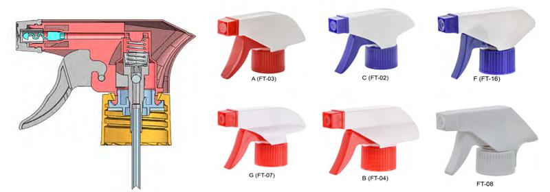 OEM Colorful Mini Trigger Sprayer 24 mm for Cosmetic Sample Bottles 6